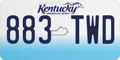 KY license plate 883TWD