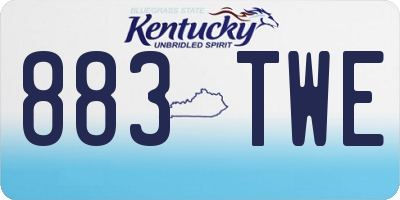 KY license plate 883TWE