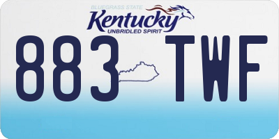 KY license plate 883TWF