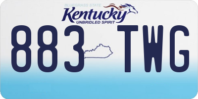 KY license plate 883TWG