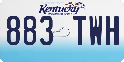 KY license plate 883TWH