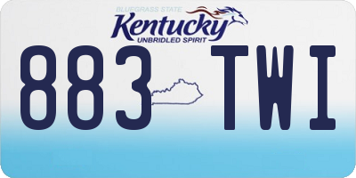 KY license plate 883TWI