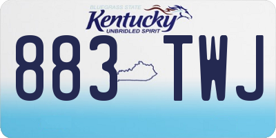 KY license plate 883TWJ