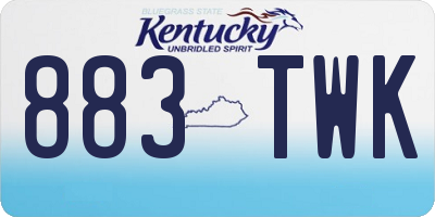 KY license plate 883TWK
