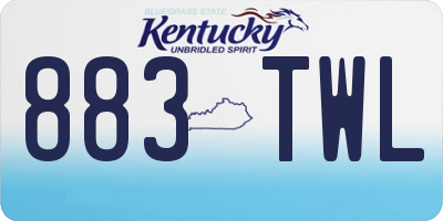 KY license plate 883TWL