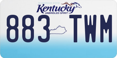 KY license plate 883TWM