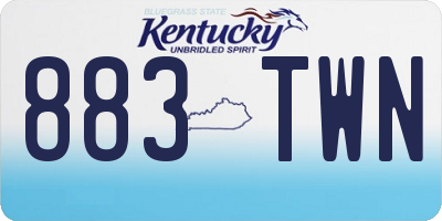KY license plate 883TWN