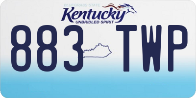 KY license plate 883TWP