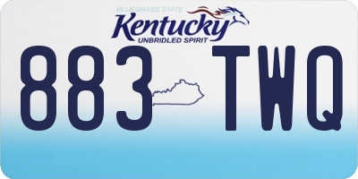 KY license plate 883TWQ