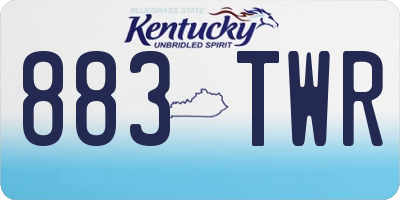 KY license plate 883TWR