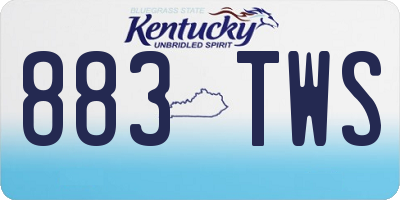 KY license plate 883TWS
