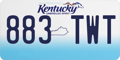 KY license plate 883TWT