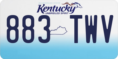 KY license plate 883TWV