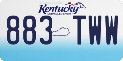 KY license plate 883TWW