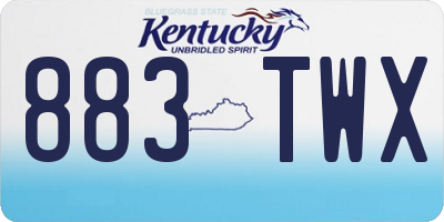 KY license plate 883TWX