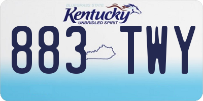 KY license plate 883TWY