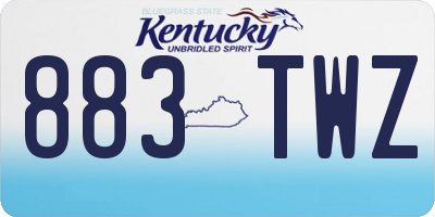 KY license plate 883TWZ