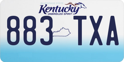 KY license plate 883TXA