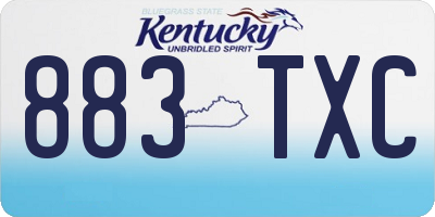 KY license plate 883TXC