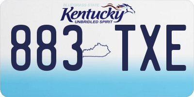 KY license plate 883TXE