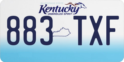 KY license plate 883TXF