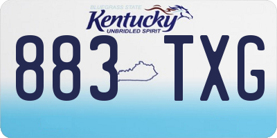 KY license plate 883TXG