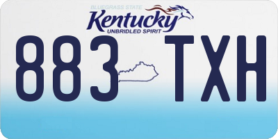 KY license plate 883TXH