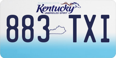 KY license plate 883TXI