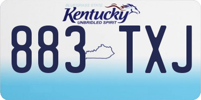 KY license plate 883TXJ