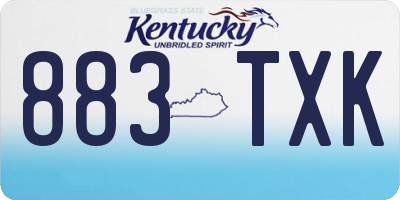 KY license plate 883TXK