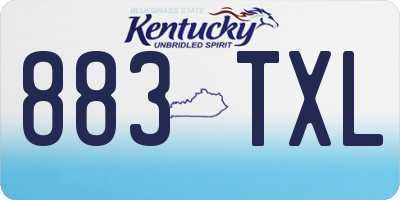 KY license plate 883TXL