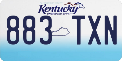 KY license plate 883TXN