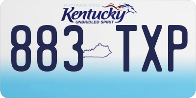 KY license plate 883TXP