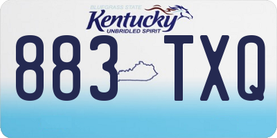 KY license plate 883TXQ