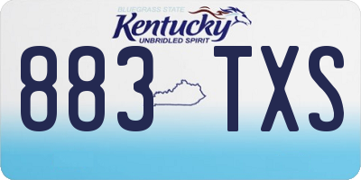 KY license plate 883TXS