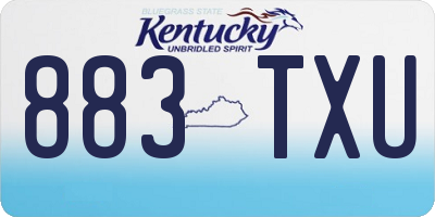 KY license plate 883TXU