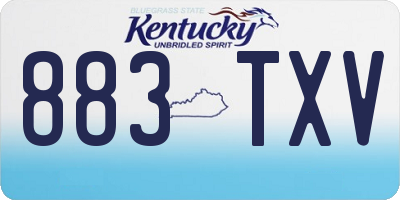 KY license plate 883TXV