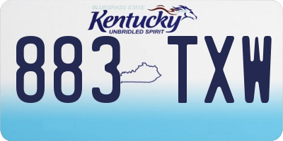 KY license plate 883TXW