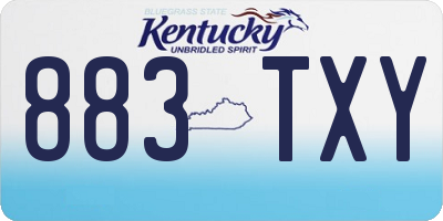KY license plate 883TXY