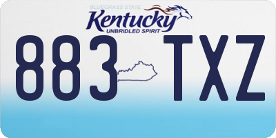 KY license plate 883TXZ