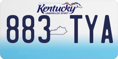 KY license plate 883TYA
