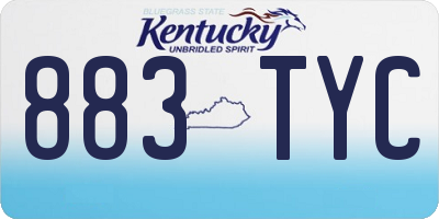 KY license plate 883TYC