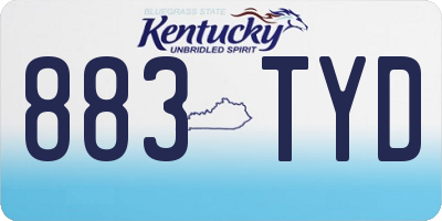 KY license plate 883TYD