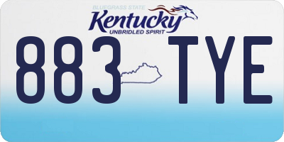KY license plate 883TYE