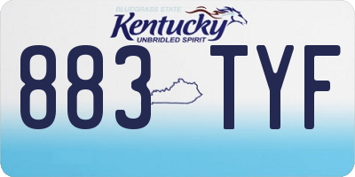 KY license plate 883TYF