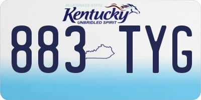 KY license plate 883TYG