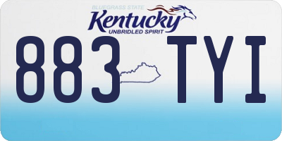 KY license plate 883TYI