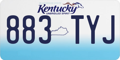 KY license plate 883TYJ