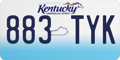 KY license plate 883TYK