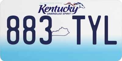 KY license plate 883TYL